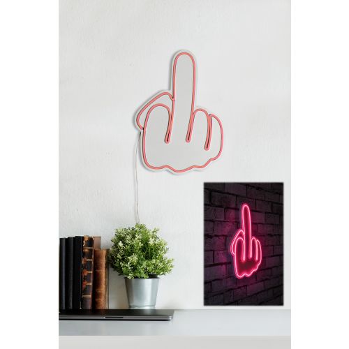 Wallity Ukrasna plastična LED rasvjeta, Middle Finger - Pink slika 3