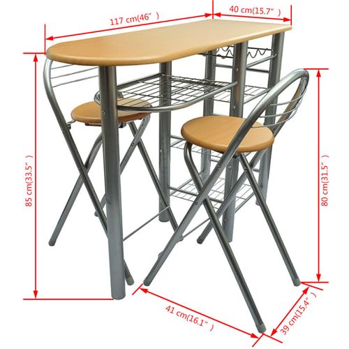 Set stola i stolica za kuhinju/doručak/bar drveni slika 48