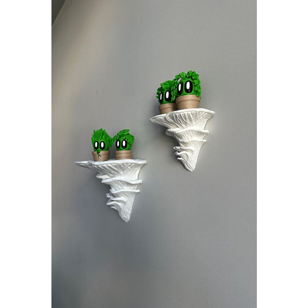 Set polica od bijelog plastičnog gljiva (2 komada) slika 7