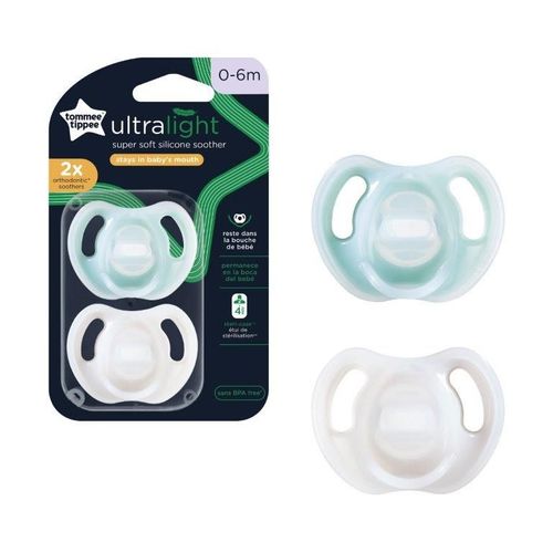 Tommee Tippee® silikonske dude varalice "ULTRA LIGHT" 0 - 6 mjeseci, 2 kom slika 3