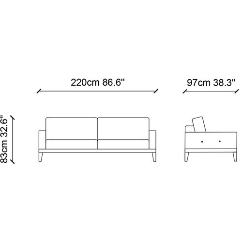 New Tulip - Blue Blue 3-Seat Sofa-Bed slika 7