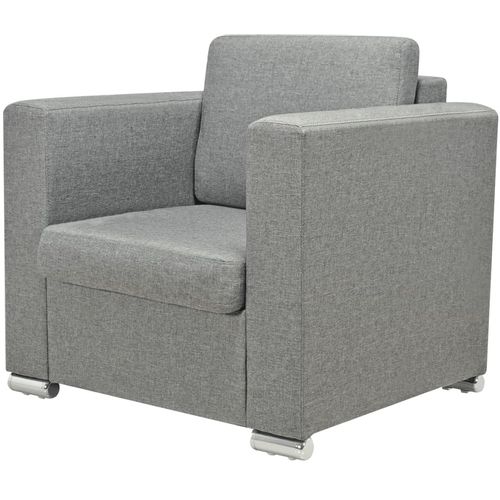 Trodijelni set sofa od tkanine svijetlosivi slika 53