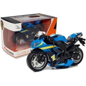 Sports Motorcycle with Sounds 1:14 Blue