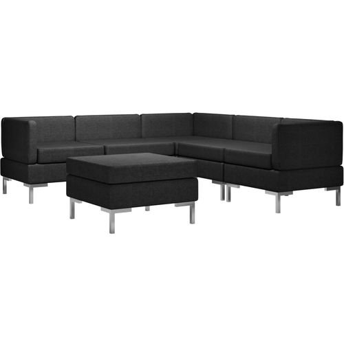 6-dijelni set sofa od tkanine crni slika 17