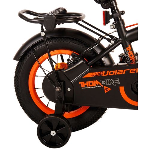 Volare dječji bicikl Thombike 12" s dvije ručne kočnice crno-narančasti slika 4