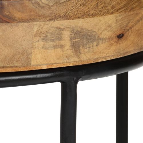 Stolić za kavu od masivnog drva manga i čelika 50 x 40 cm slika 12