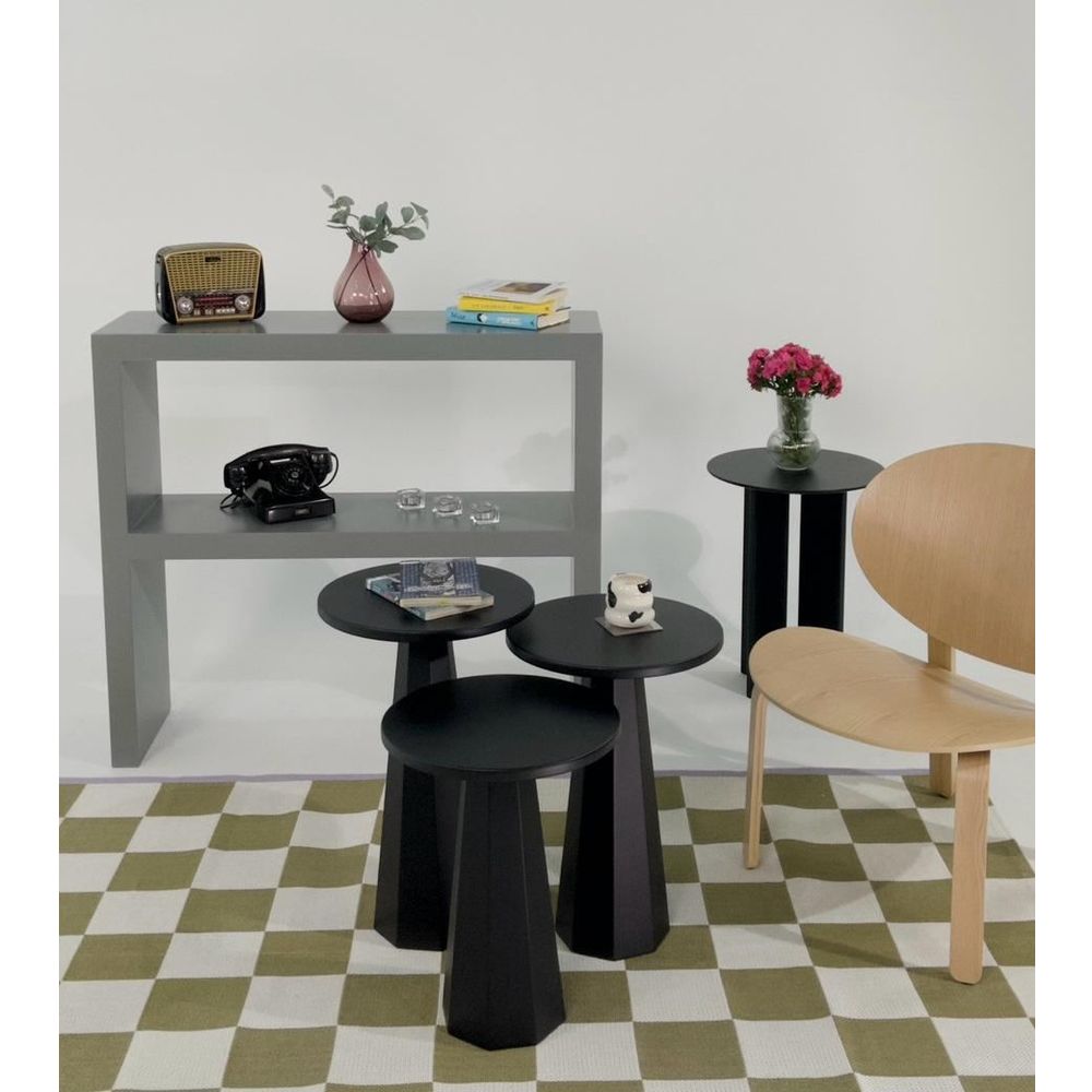 Set bočnih stolova "Lilyum" (57 + 52 + 47) - boja: Crna slika 2