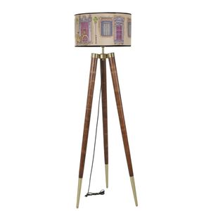 Podna lampa u bež, orah, roze, sivoj i žutoj boji, model 8578-13