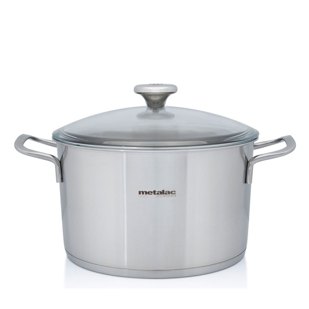 Metalac šerpa duboka inox Konix santino 24/6l sa staklenim poklopcem slika 1