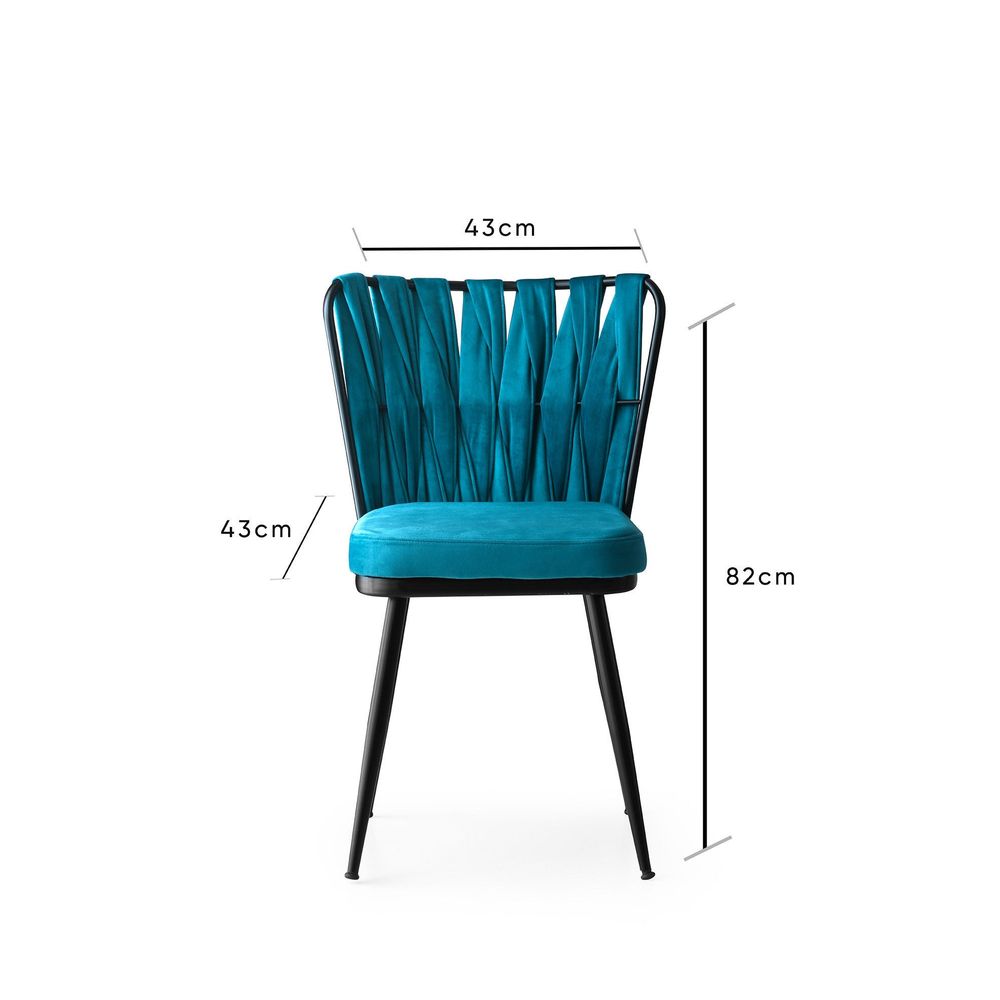 Set od 4 Stolice Kuşaklı - 228 V4 Crno-Plave slika 7
