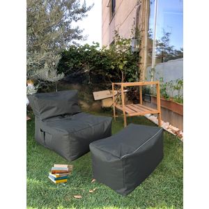 XXL Sedir - Sivi Set Bean Bag (2 Komada)