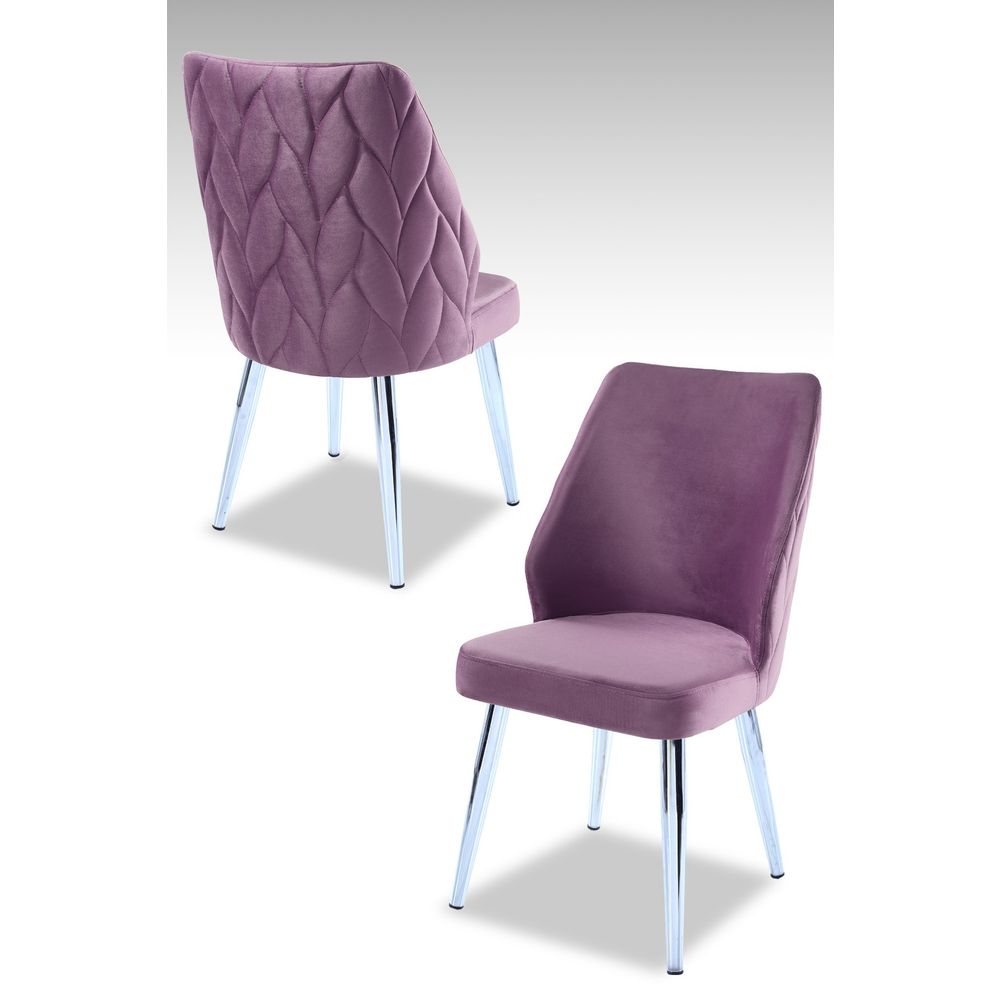 Pufi - Set stolica Lilac, Chrome (2 komada) slika 1
