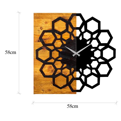 Wallity Drveni Zidni Sat 30 Orah - Crni Dekorativni Drveni Zidni Sat slika 7