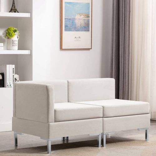 2-dijelni set sofa od tkanine krem slika 21