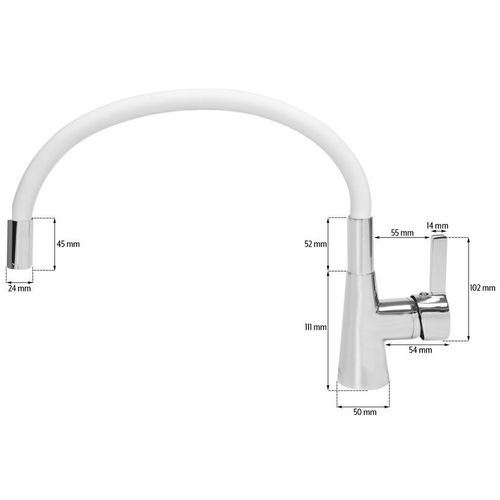 Mješalica za sudoper s fleksibilnom cijevi, jednoručna keramička (9931) slika 2