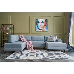 Atelier Del Sofa Kutna garnitura na razvlačenje, Plava, Belen - Blue