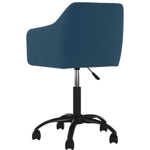 Okretna uredska stolica plava baršunasta slika 6