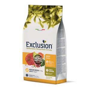 Exclusion Mediterraneo Monoprotein Formula Adult Medium, potpuna hrana za pse srednjih pasmina, govedina, 12 kg