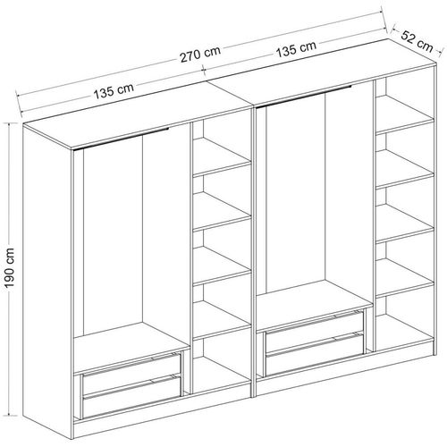 Kale - 2704 Walnut Wardrobe slika 8