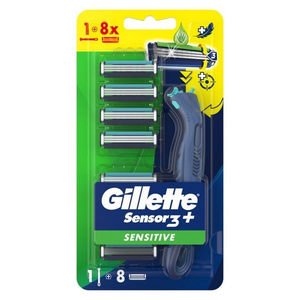 Gillette Brijač Sensor 3 Plus Hibrid Sensitive + 8 Patrona 