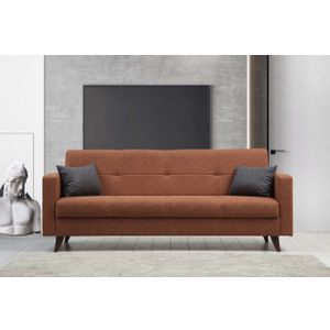 Polya - Sofa na razvlačenje u crvenoj boji za tri osobe