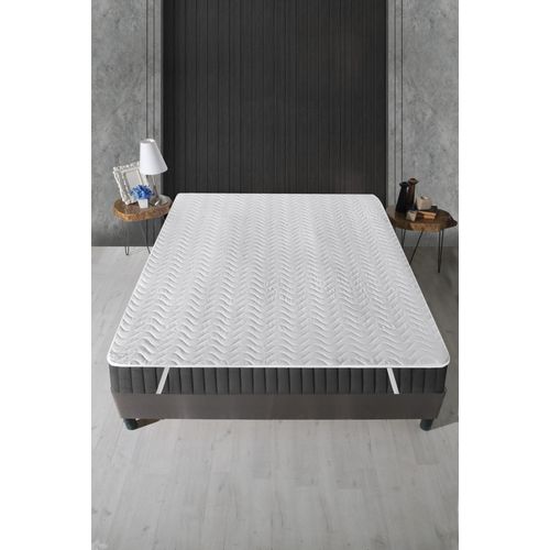 Quilted Alez (160 x 200) White Double Bed Protector slika 2