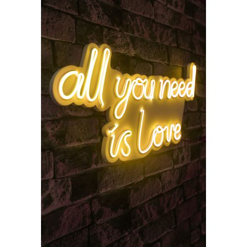 Wallity Ukrasna plastična LED rasvjeta, All You Need is Love - Yellow slika 8