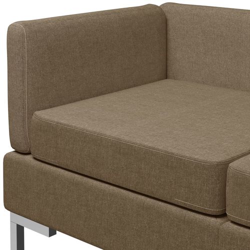 5-dijelni set sofa od tkanine smeđi slika 6