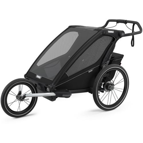Thule Chariot Sport 2 crna sportska dječja kolica i prikolica za bicikl za dvoje djece (4u1) slika 4
