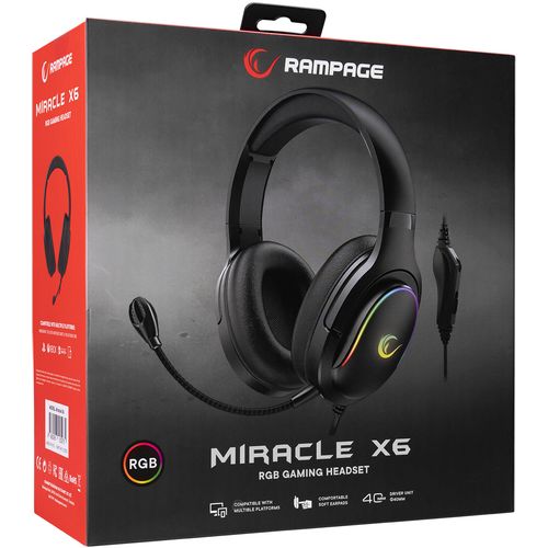 RAMPAGE Miracle X6 RGB Crne Slušalice slika 10