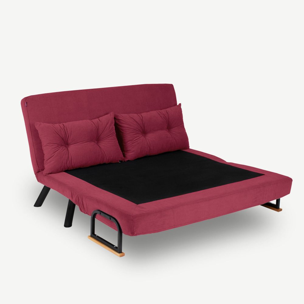 Sando 2-Seater - Maroon Dvosjed koji se pretvara u krevet slika 3