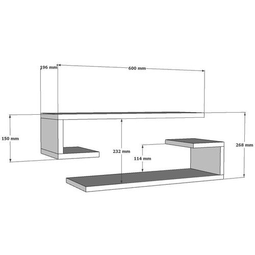 Eldo Sapphire Oak Sapphire Oak Wall Shelf slika 4