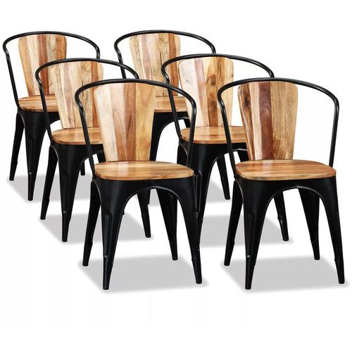 Blagovaonske stolice od masivnog bagremovog drva 6 kom slika 10
