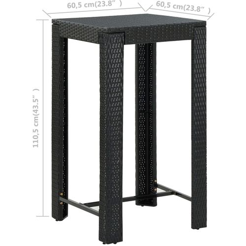 Vrtni barski stol crni 60,5 x 60,5 x 110,5 cm od poliratana slika 5