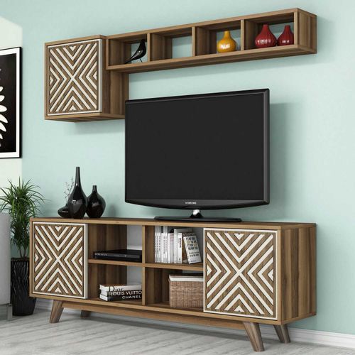 Woody Fashion TV jedinica, İnci - Walnut, Cream slika 3