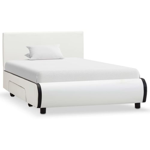 Okvir za krevet od umjetne kože s ladicama bijeli 90 x 200 cm slika 30