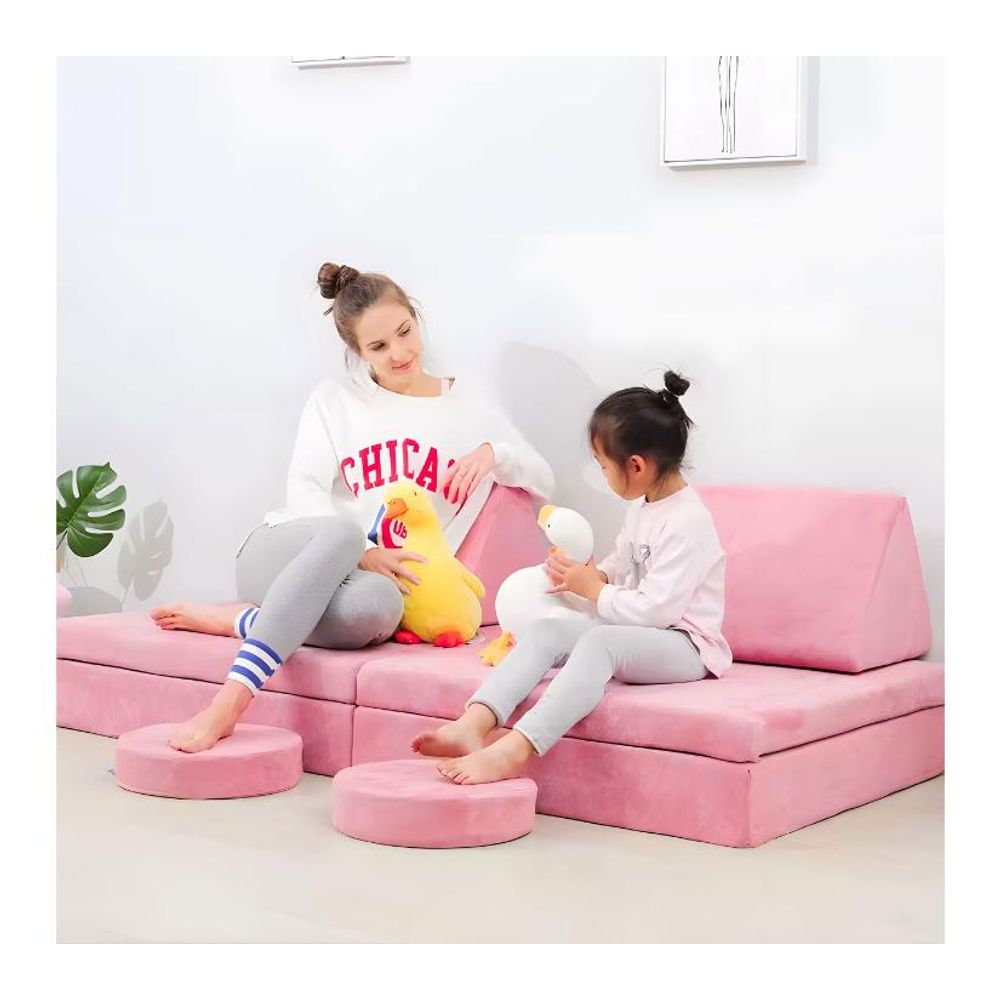 Ecotoys DIY modularna sofa sa 8 jastuka - pink slika 2