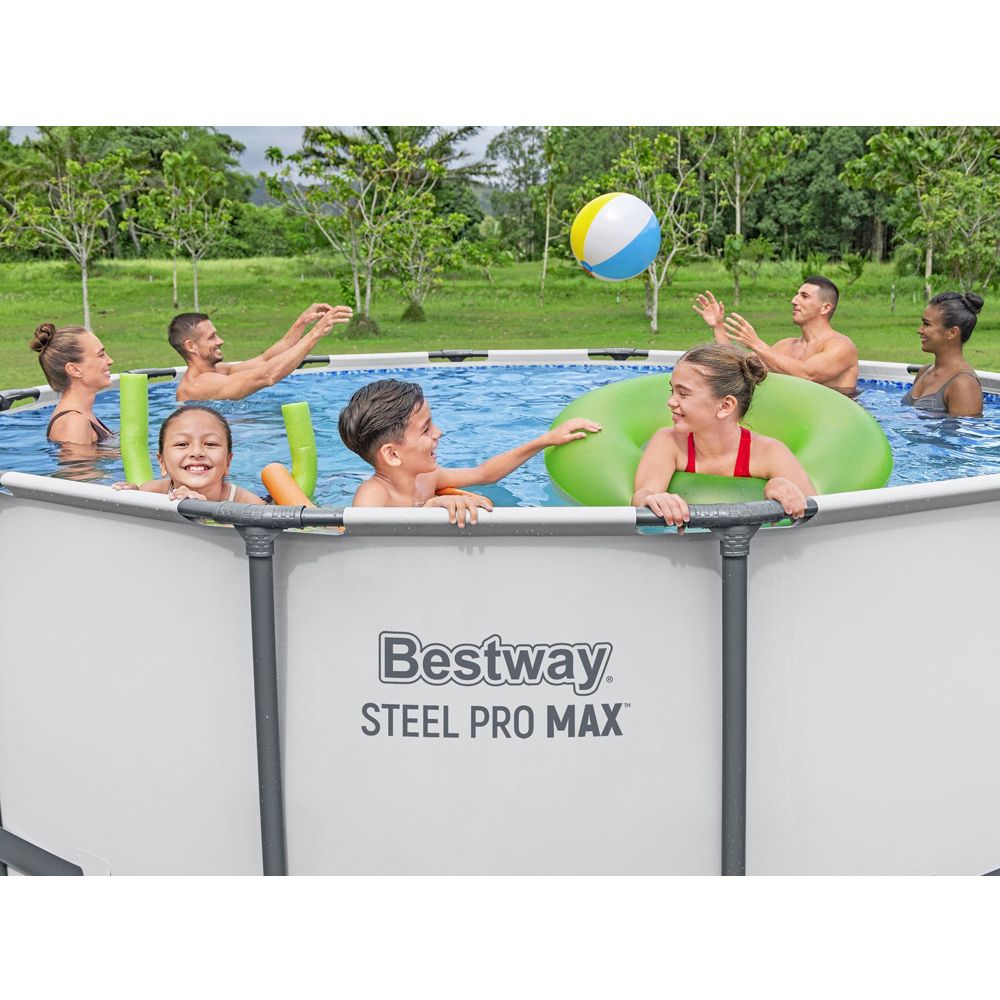 Bestway bazen s okvirom 396x122cm 7u1 pokrov s pumpnim ljestvama 5618W slika 6