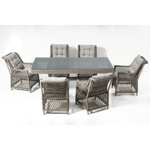Floriane Garden Set vrtnih stolova i stolica (7 komada), siva boja, Calista