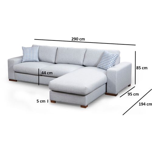 Atelier Del Sofa Kutna garnitura, LOOP 12, svjetlo siva, Loop 12 slika 9