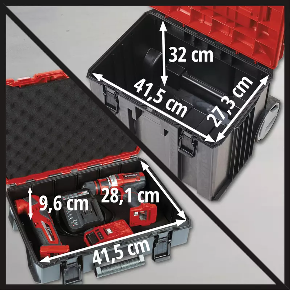 Einhell Kovčeg za PXC alate s točkićima, E-Case TOWER slika 5