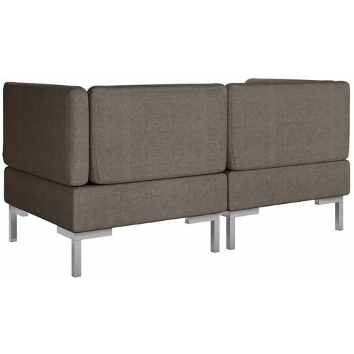 2-dijelni set sofa od tkanine smeđe-sivi slika 28