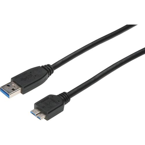 USB 3.0 priključni kabel A/mikro B 0,5 m crni AK-112345 slika 1