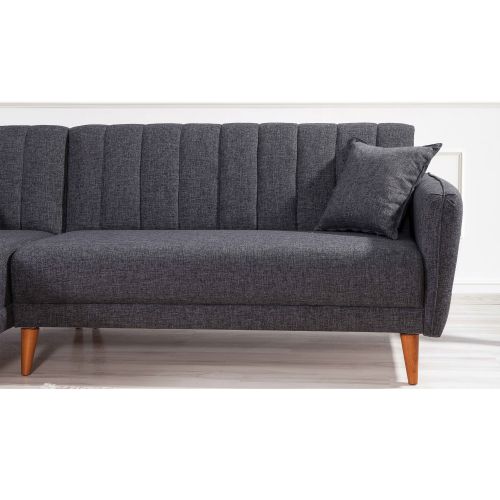 Atelier Del Sofa Aqua Köşe Levo-Tamno Siva Ugao Sofa-Krevet slika 3