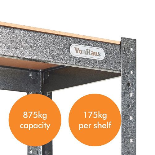 VonHaus Polica s 5 Policama 1.5m HAMMERITE slika 4