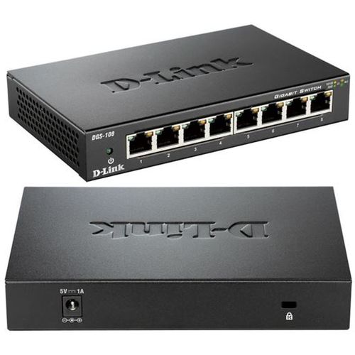 D-Link switch neupravljivi, DGS-108/E (metalno kućište) slika 1