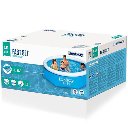 Bestway dečiji bazen sa prstenom na naduvavanje Fast set – 244x61cm 57450 slika 2