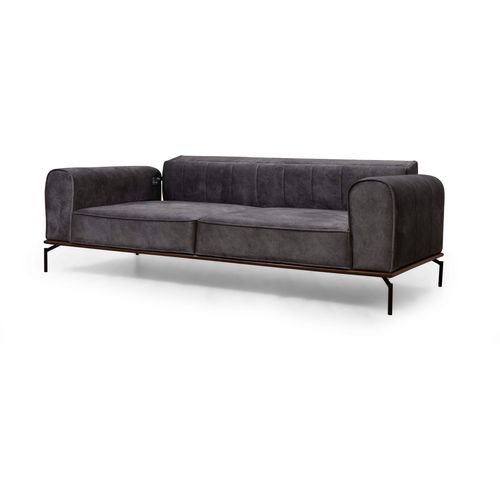 Atelier Del Sofa Trosjed SIESTA sivi, Siesta Plain Back 3 Seater - Anthracite slika 5