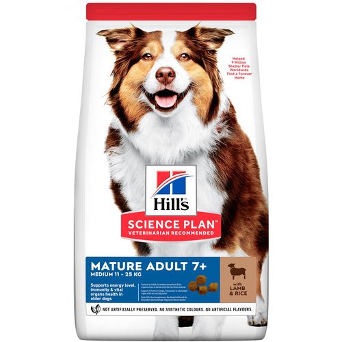 Hill's Science Plan Pas Mature Adult 7+ Medium s Janjetinom i Rižom, 14 kg slika 1