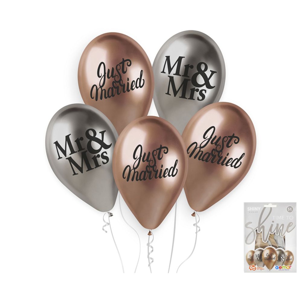 GoDan GBS120-7589 Balon Premium Just Married, Mr & Mrs 33cm, 5kom slika 1
